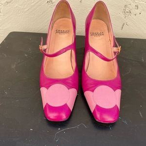Charles Jourdan Pink Mary Jane Women's Shoes